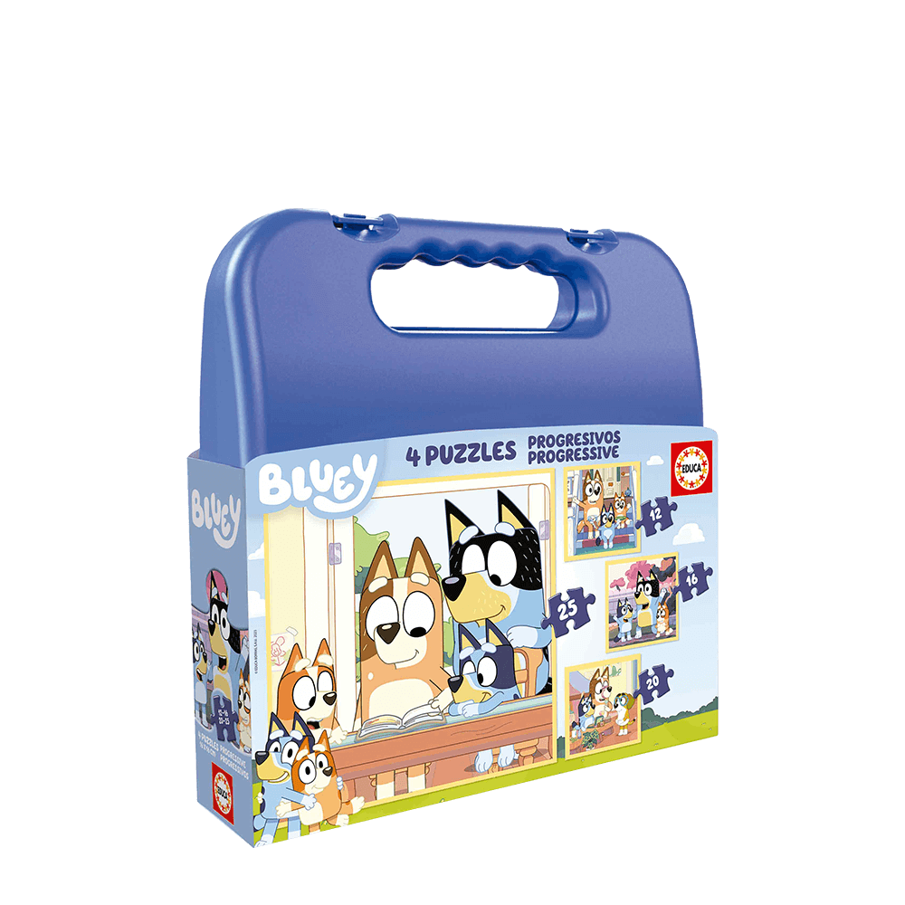 EDUCA ΠΑΖΛ 3+ ΒΑΛΙΤΣΑΚΙ 12/16/20/25 ΚΟΜΜΑΤΙΑ 4 ΣΧΕΔΙΑ PROGRESSIVE BLUEY