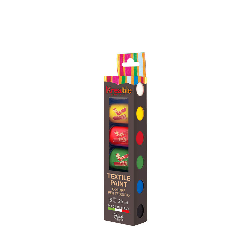TOY COLOR ΧΡΩΜΑ ΓΙΑ ΥΦΑΣΜΑ 6 ΧΡΩΜΑΤΑ 25ml KREABLE ΑΣΣΟΡΤΙ