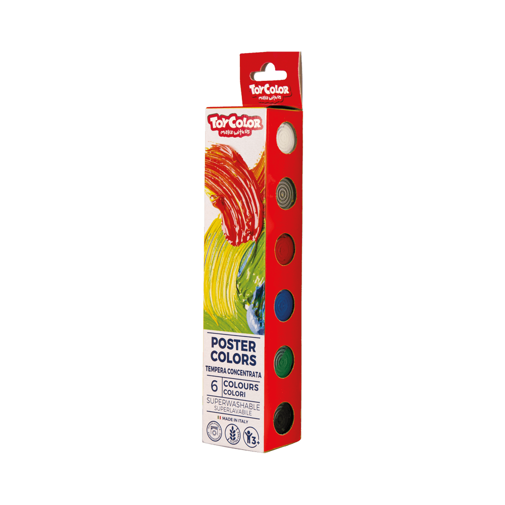 TOY COLOR ΤΕΜΠΕΡΑ 25ml POSTER COLORS 6 ΧΡΩΜΑΤΑ