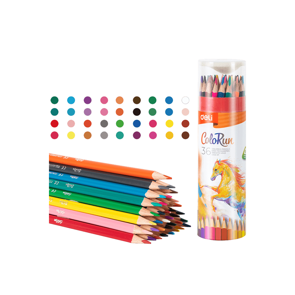 DELI ΚΡΑΙΓΙΟΝ ΤΡΙΓΩΝΙΚΟ & ΞΥΣΤΡΑ 36 ΧΡΩΜΑΤΑ Φ2.9mm COLORUN