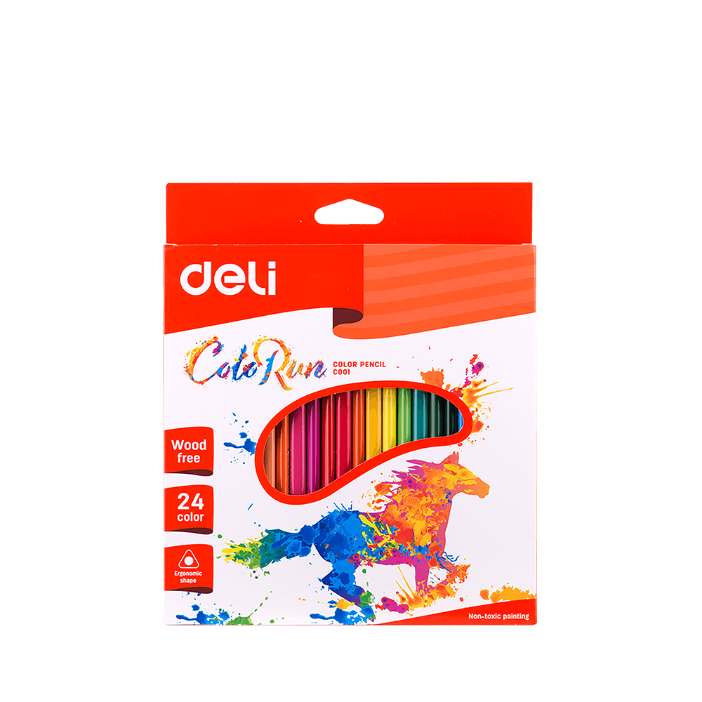 DELI ΚΡΑΙΓΙΟΝ (ΞΥΛΟΜΠΟΓΙΕΣ) WOOD-FREE ΤΡΙΓΩΝΙΚΟ 24 ΧΡΩΜΑΤΑ COLORUN 12 ΤΕΜΑΧΙΑ