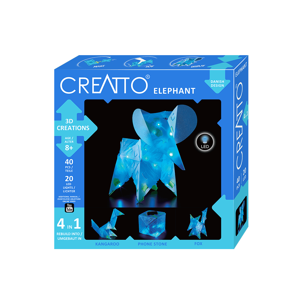 KOSMOS 3D ΚΑΤΑΣΚΕΥΗ ΜΕ LED 4 ΣΕ 1 ΕΛΕΦΑΝΤΑΣ CREATTO