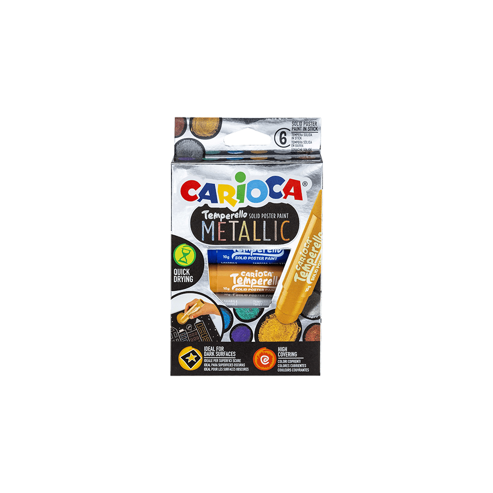 CARIOCA ΤΕΜΠΕΡΑ ΣΤΙΚ 6 ΧΡΩΜΑΤΑ METALLIC 6 ΤΕΜΑΧΙΑ