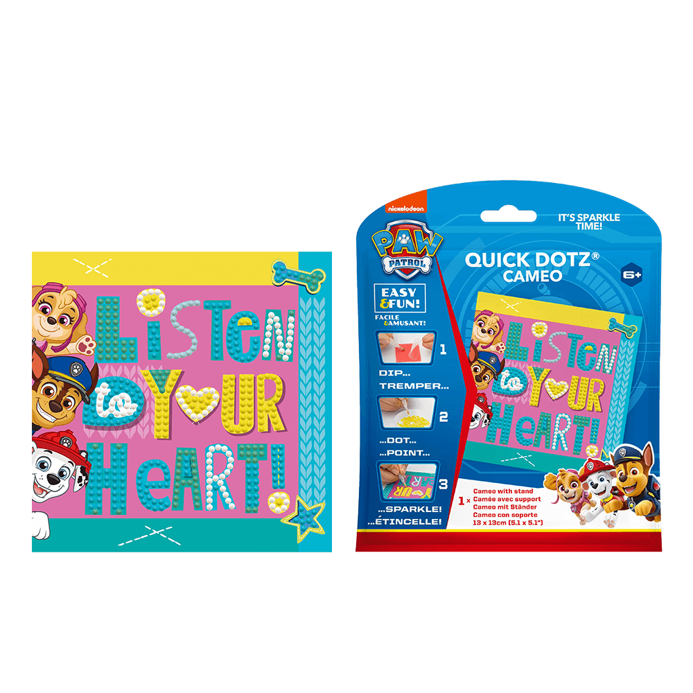DIAMOND DOTZ ΚΑΤΑΣΚΕΥΗ ΨΗΦΙΔΩΤΟ ΚΑΔΡΑΚΙ BLISTER 13x13cm QUICK DOTZ PAW PATROL