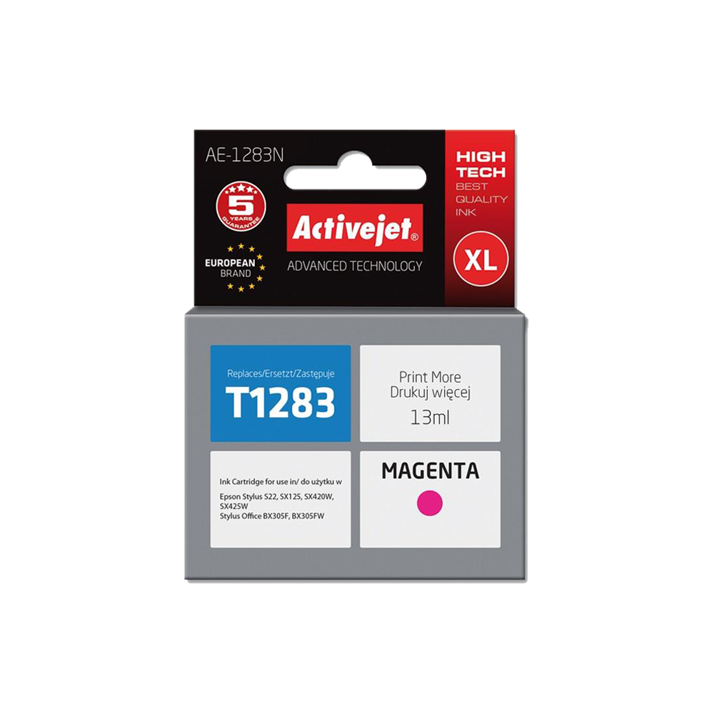 ACTIVE JET INK ΣΥΜΒΑΤΟ ΜΕ EPSON AE-1283N #T1283 MAGENTA 13ml (Ν) #C13T12834011