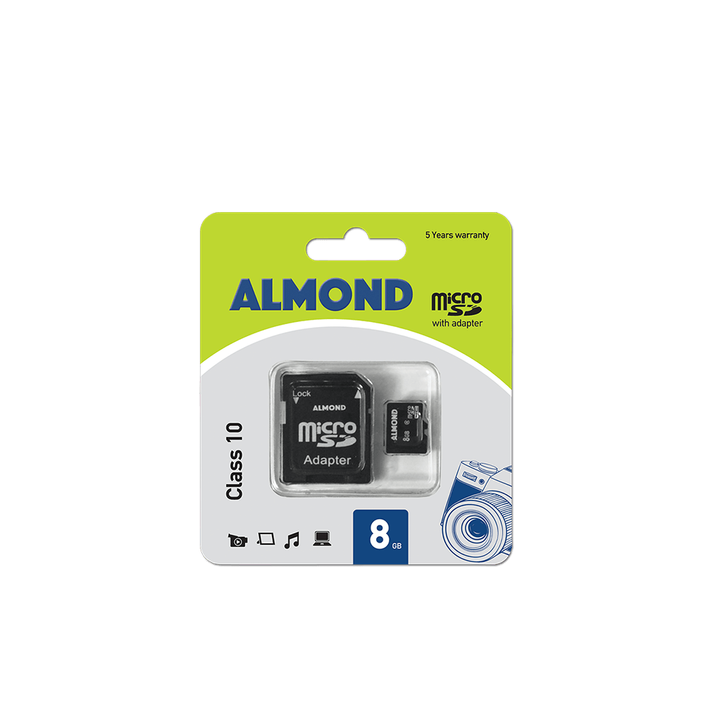 ALMOND ΜΝΗΜΗ MICRO SDHC ΜΕ ΑΝΤΑΠΤΟΡΑ MSD 8GB CLASS10