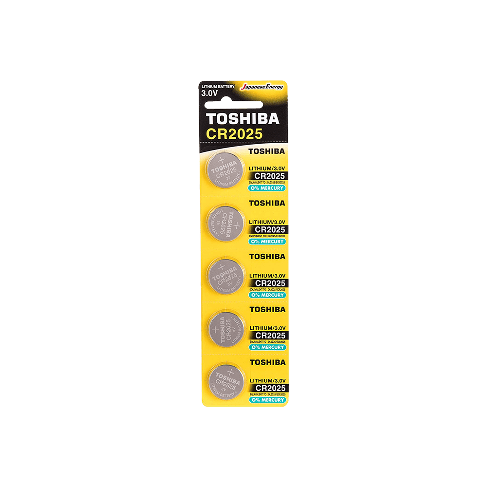 TOSHIBA ΜΠΑΤΑΡΙΕΣ COINS CR-2025 ΛΙΘΙΟΥ 5 ΤΕΜΑΧΙΑ