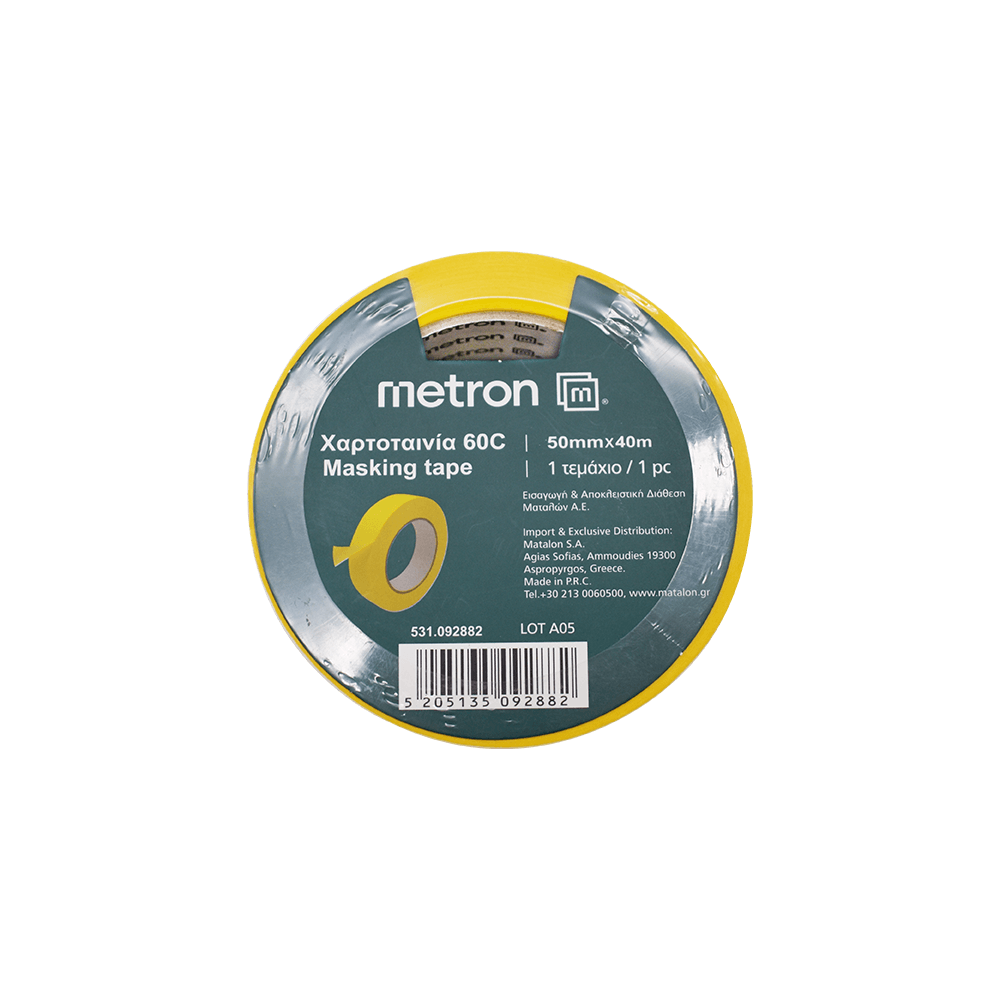 METRON ΧΑΡΤΟΤΑΙΝΙΑ 60C 50mmx40m ΚΙΤΡΙΝΗ 6 ΤΕΜΑΧΙΑ