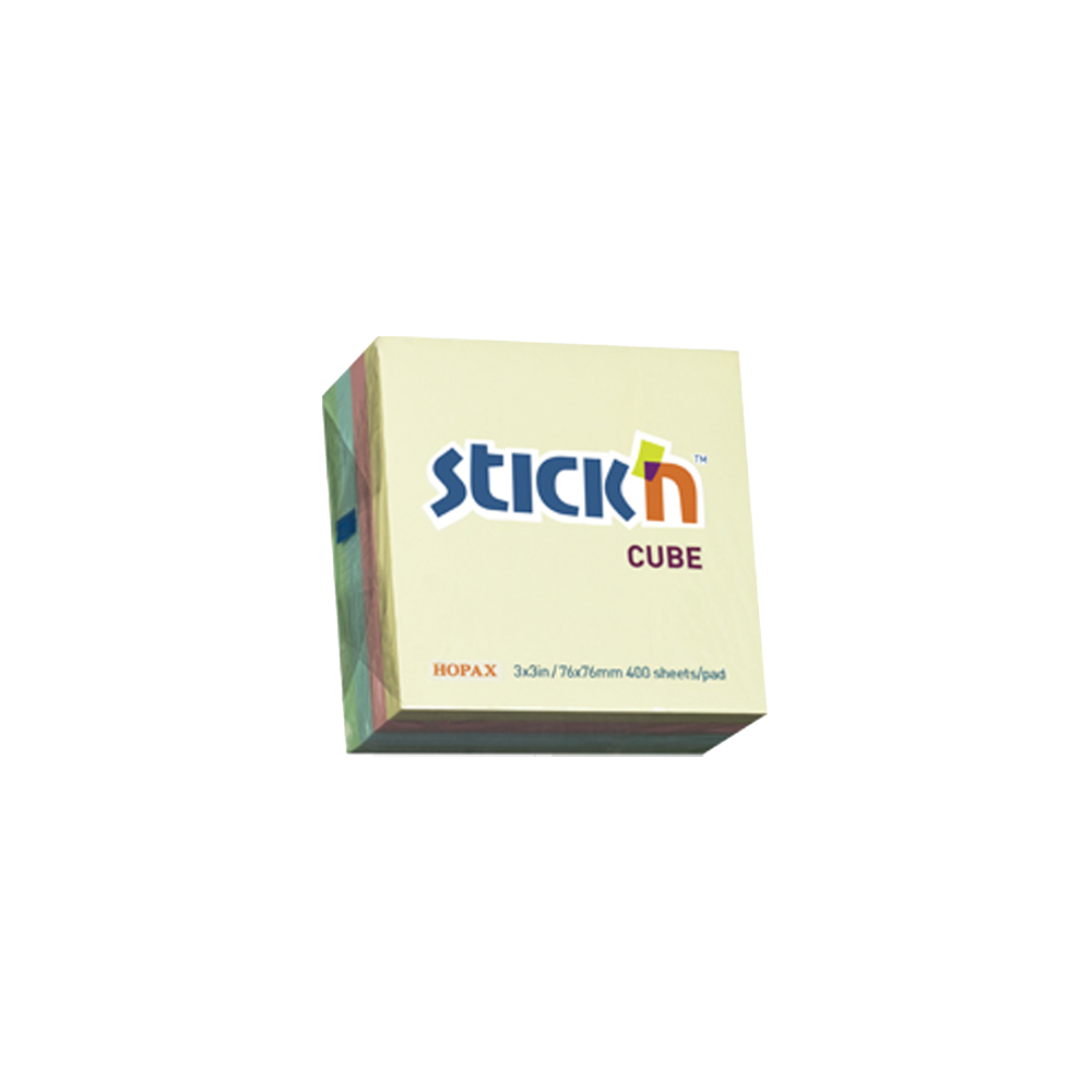 STICK'N ΚΥΒΟΣ ΑΥΤΟΚΟΛΛΗΤΑ 76x76mm 400 ΦΥΛΛΑ ΠΑΣΤΕΛ 4 ΧΡΩΜΑΤΑ
