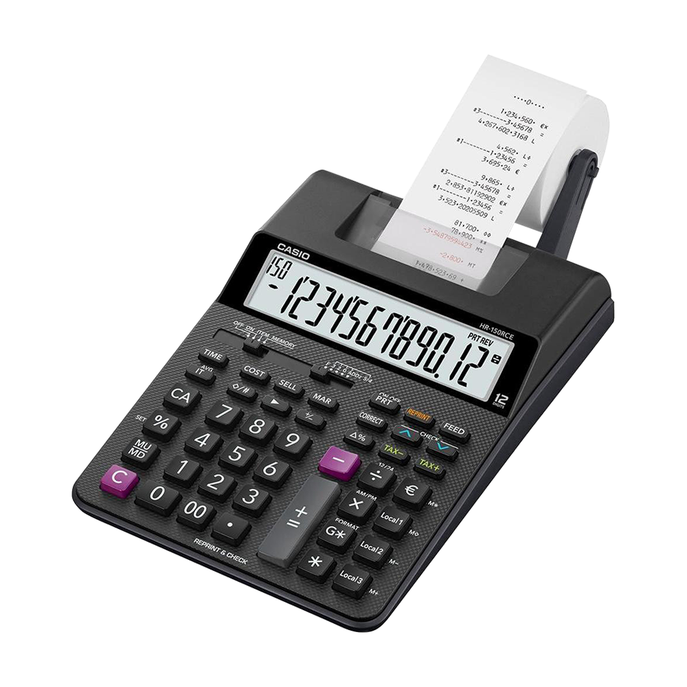 CASIO ΑΡΙΘΜΟΜΗΧΑΝΗ ΧΑΡΤΟΤΑΙΝΙΑ 12 ΨΗΦΙΩΝ 29.5x16.5cm HR-150RCE