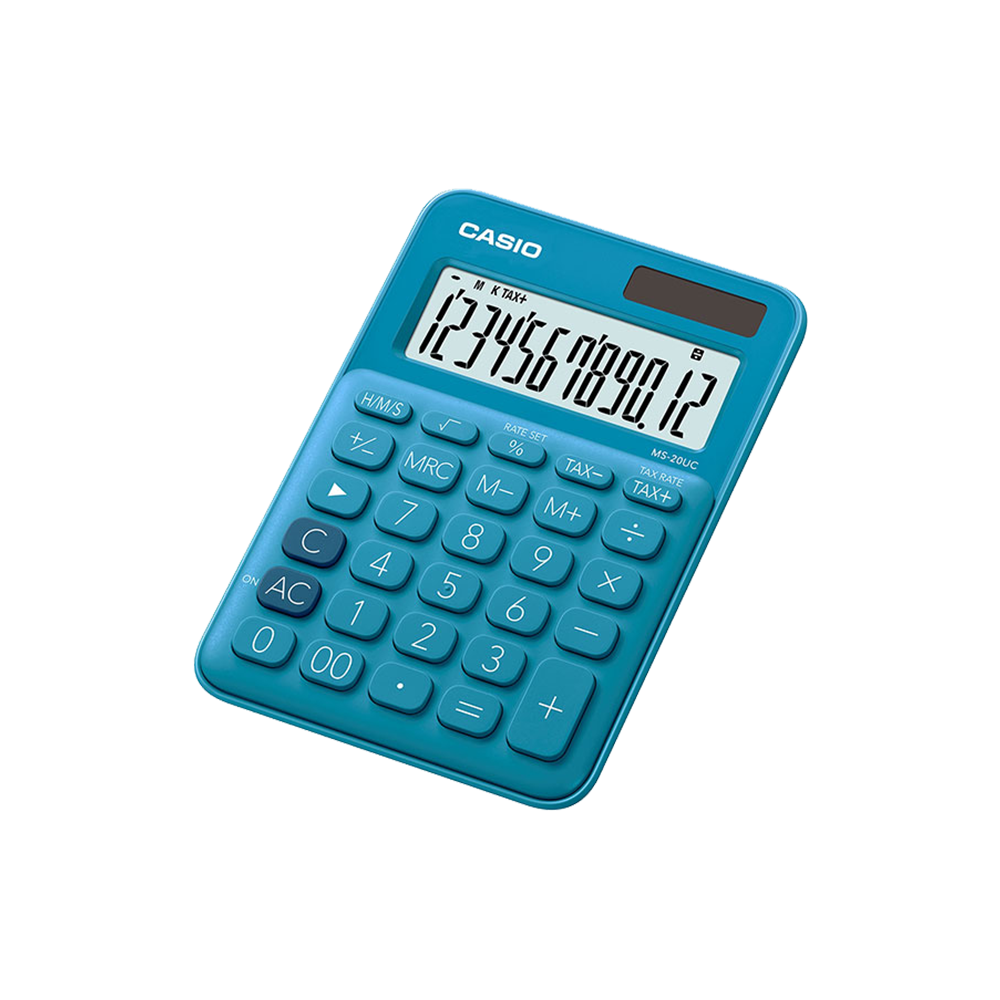 CASIO ΑΡΙΘΜΟΜΗΧΑΝΗ ΑΠΟΦΟΡΟΛΟΓΗΣΗΣ 12 ΨΗΦΙΩΝ 14.95x10.5cm MS-20UC ΜΠΛΕ