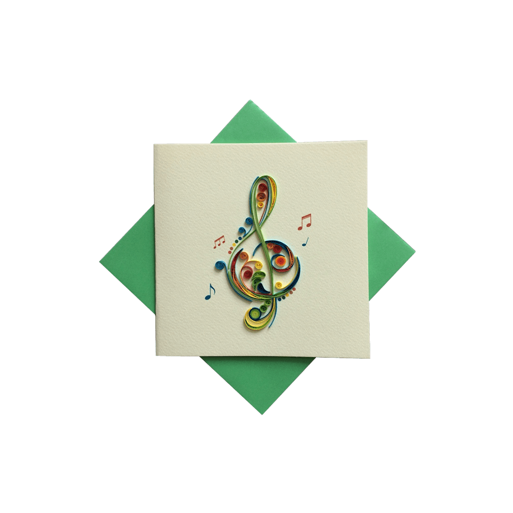 ORIGAMO ΚΑΡΤΑ ΕΥΧΕΤΗΡΙΑ QUILLING ΚΛΕΙΔΙ ΤΟΥ ΣΟΛ 16.2x16.5cm FILIGRANA