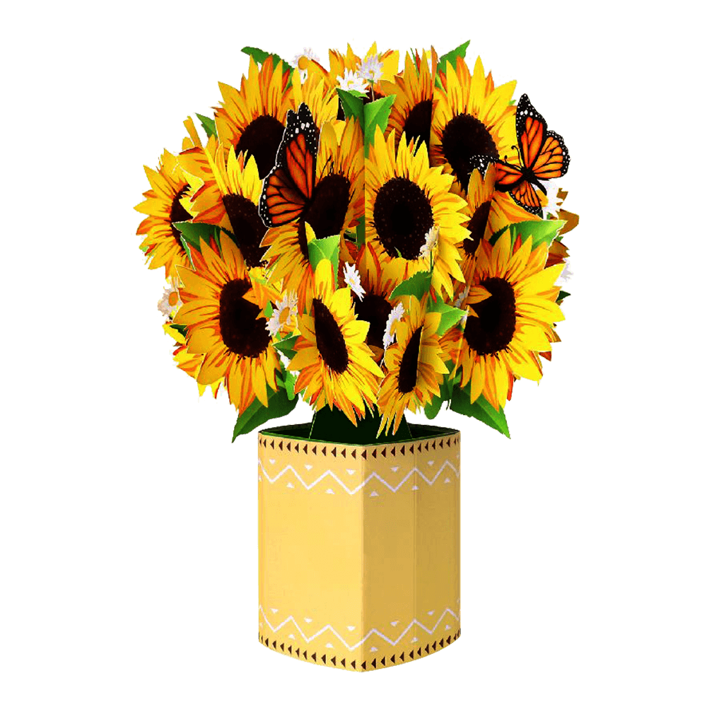 ORIGAMO ΚΑΡΤΑ ΕΥΧΕΤΗΡΙΑ FLOBOUQUET ΗΛΙΟΤΡΟΠΙΑ 27x26cm FLOREVER