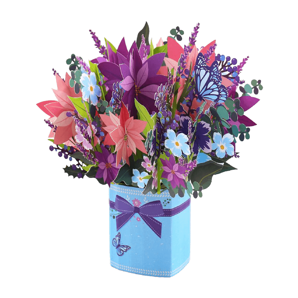 ORIGAMO ΚΑΡΤΑ ΕΥΧΕΤΗΡΙΑ FLOBOUQUET ΡΟΜΑΝΤΙΚΑ ΛΟΥΛΟΥΔΙΑ 30x34.3cm FLOREVER