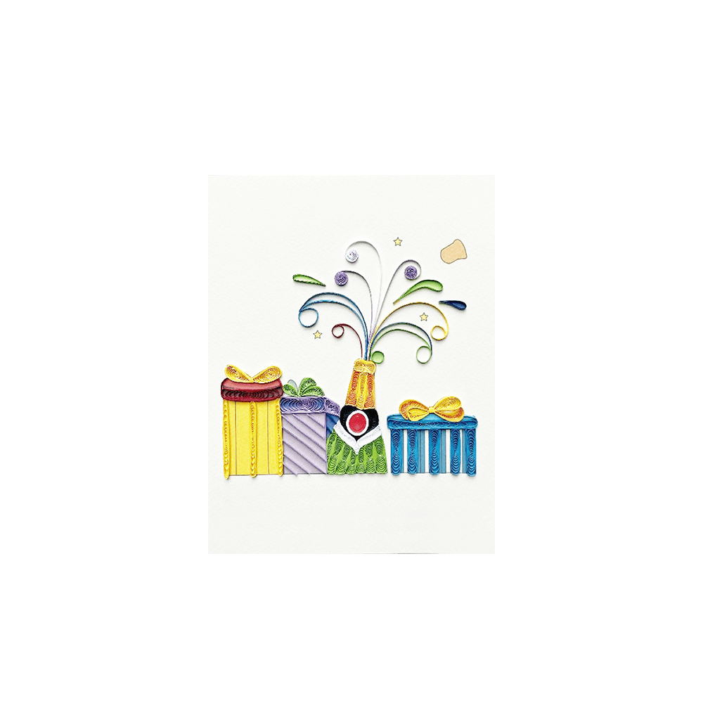 ORIGAMO ΚΑΡΤΑ ΕΥΧΕΤΗΡΙΑ QUILLING ΣΑΜΠΑΝΙΑ 18.5x14cm FILIGRANA