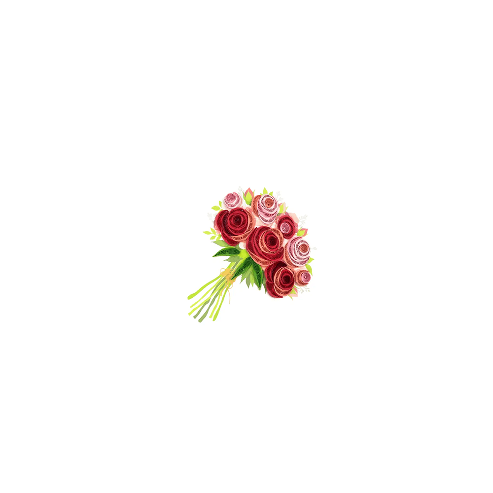 ORIGAMO ΚΑΡΤΑ ΕΥΧΕΤΗΡΙΑ QUILLING ΤΡΙΑΝΤΑΦΥΛΛΑ 18.5x14cm FILIGRANA
