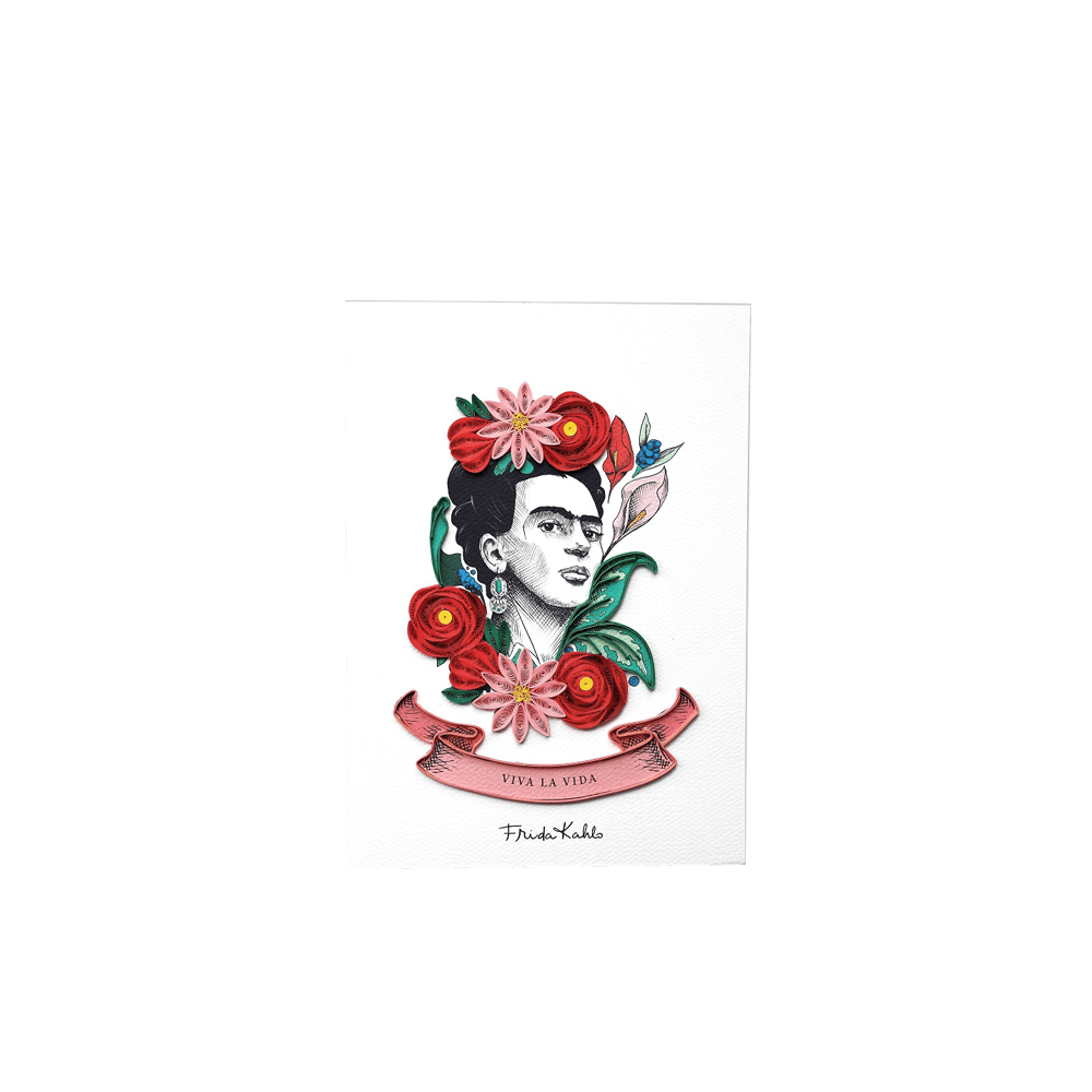 ORIGAMO ΚΑΡΤΑ ΕΥΧΕΤΗΡΙΑ QUILLING ΛΟΥΛΟΥΔΙΑ FRIDA KAHLO 18.5x14cm FILIGRANA