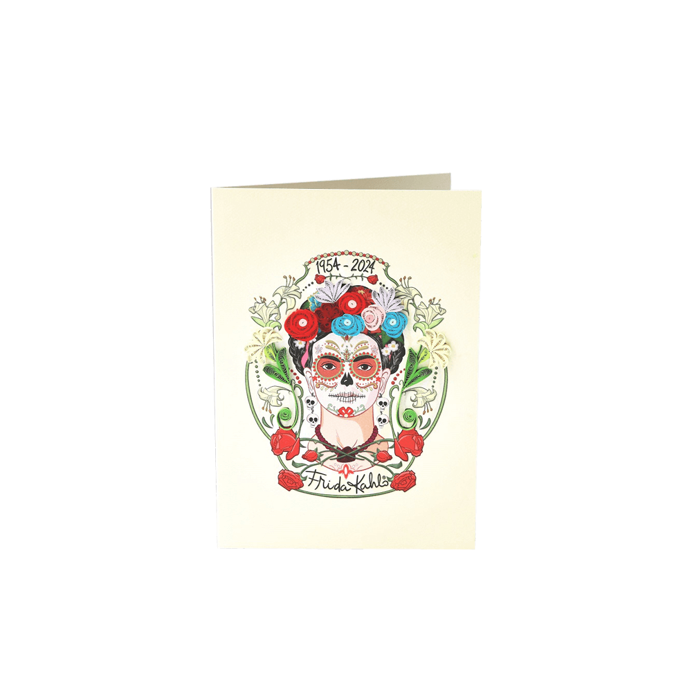 ORIGAMO ΚΑΡΤΑ ΕΥΧΕΤΗΡΙΑ QUILLING ΕΠΕΤΕΙΟΣ FRIDA KAHLO 18.5x14cm FILIGRANA