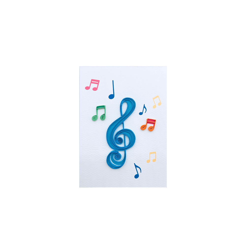 ORIGAMO ΚΑΡΤΑ ΕΥΧΕΤΗΡΙΑ MINI QUILLING ΜΟΥΣΙΚΗ 10x7.8cm FILIGRANA
