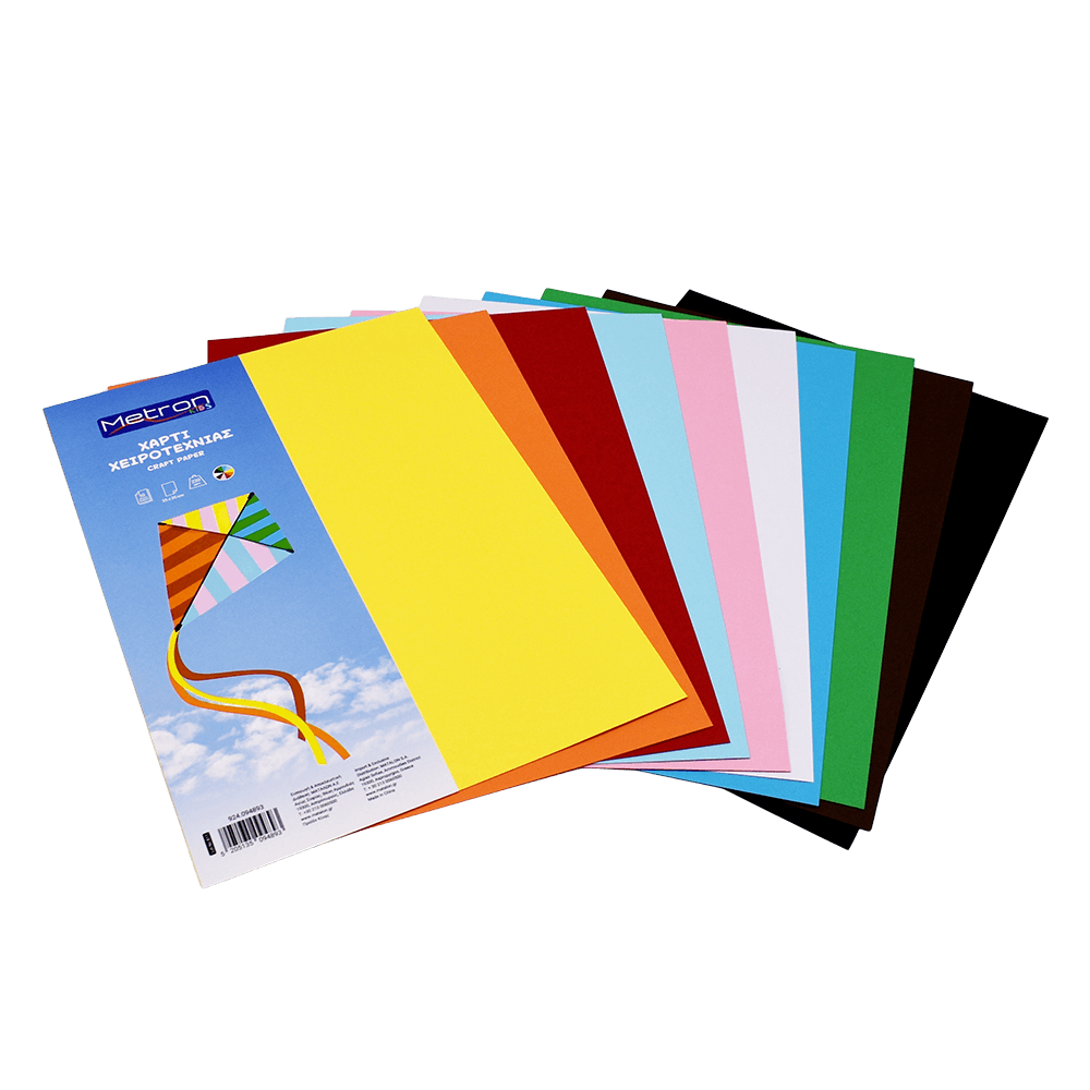 METRON KIDS ΧΑΡΤΟΝΙ ΧΕΙΡΟΤΕΧΝΙΑΣ 10 ΧΡΩΜΑΤΑ ΕΝΤΟΝΑ 25x35cm 220gsm