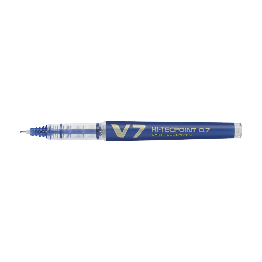 PILOT ΣΤΥΛΟ ΥΓΡΗΣ ΜΕΛΑΝΗΣ ΜΕ ΑΜΠΟΥΛΑ V7 HI-TECPOINT CARTRIDGE 0.7mm ΜΠΛΕ