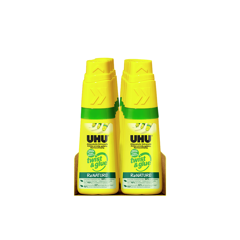 UHU ΚΟΛΛΑ ΡΕΥΣΤΗ 35ml TWIST & GLUE RENATURE 12 ΤΕΜΑΧΙΑ