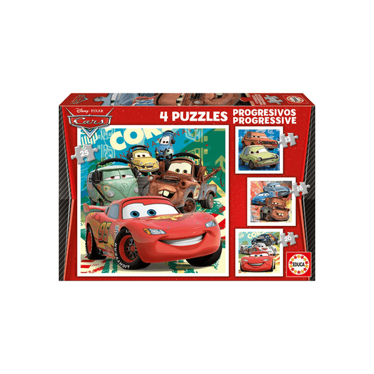 EDUCA ΠΑΖΛ 12/16/20/25 ΚΟΜΜΑΤΙΑ ΣΕΤ 4 ΣΕ 1 DISNEY CARS