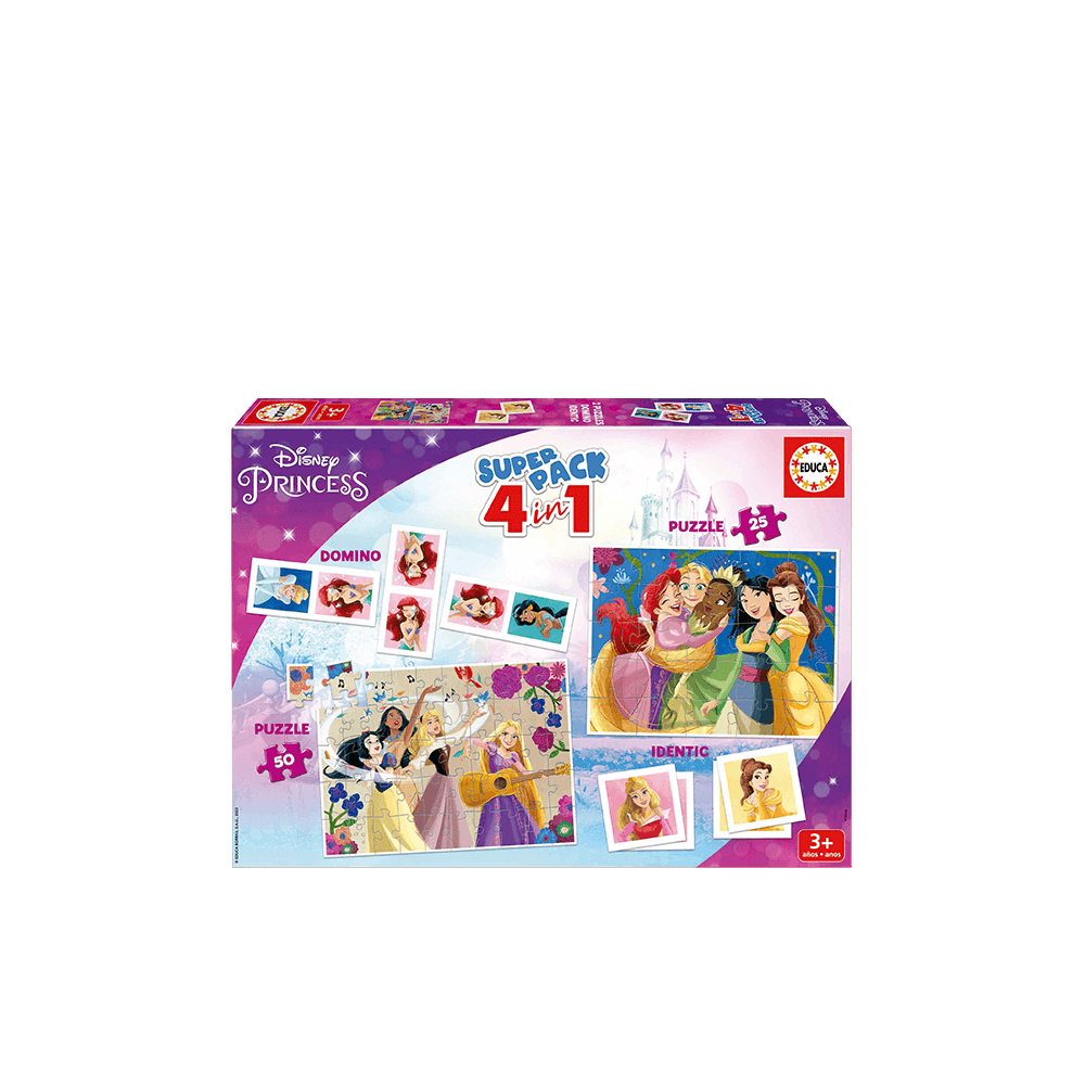 EDUCA ΠΑΖΛ 3+ 50/25 ΚΟΜΜΑΤΙΑ 2 ΣΧΕΔΙΑ DOMINO & ΚΑΡΤΕΣ 40.8x28.8x5.4cm DISNEY PRINCESS