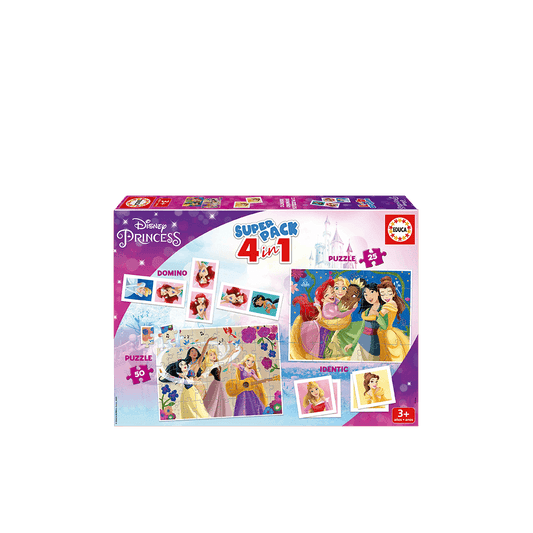 EDUCA ΠΑΖΛ 3+ 50/25 ΚΟΜΜΑΤΙΑ 2 ΣΧΕΔΙΑ DOMINO & ΚΑΡΤΕΣ 40.8x28.8x5.4cm DISNEY PRINCESS
