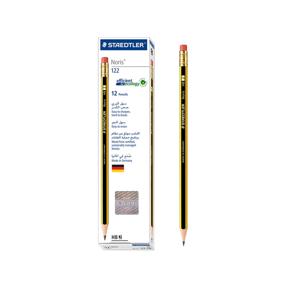STAEDTLER ΜΟΛΥΒΙ ΜΕ ΓΟΜΑ NORIS 122 ΗΒ 12 ΤΕΜΑΧΙΑ