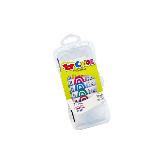TOY COLOR ΤΕΜΠΕΡΑ SUPER WASHABLE ΠΛΑΣΤΙΚΟ BLISTER 7 ΧΡΩΜΑΤΑ 7.5ml PRIMARY ΑΣΣΟΡΤΙ