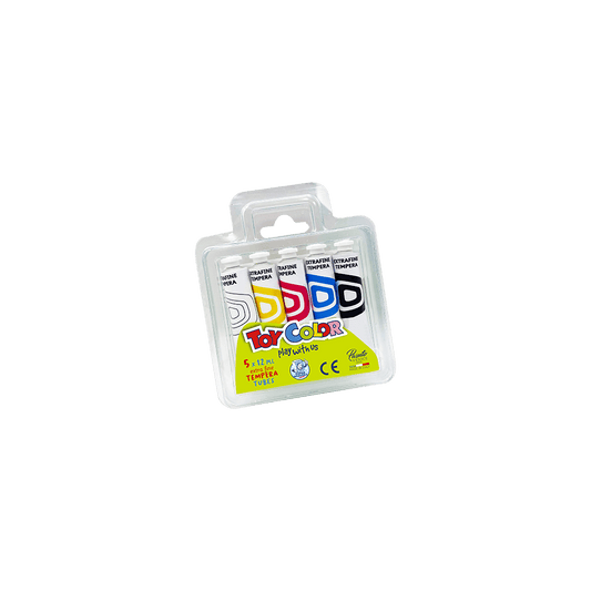 TOY COLOR ΤΕΜΠΕΡΑ SUPER WASHABLE ΠΛΑΣΤΙΚΟ 3+ BLISTER 5 ΧΡΩΜΑΤΑ 12ml PRIMARY ΑΣΣΟΡΤΙ