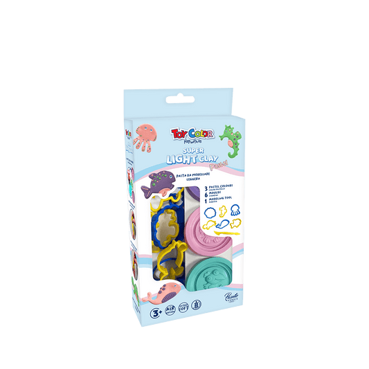 TOY COLOR ΠΛΑΣΤΟΖΥΜΑΡΑΚΙ 3+ 3 ΧΡΩΜΑΤΑ ΠΑΣΤΕΛ 20gr & 7 ΕΡΓΑΛΕΙΑ