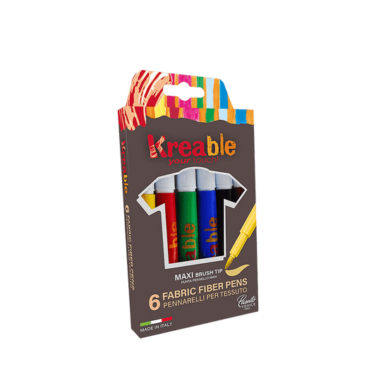 TOY COLOR ΜΑΡΚΑΔΟΡΟΣ ΥΦΑΣΜΑΤΟΣ ΧΑΡΤΙΝΟ BLISTER 6 ΧΡΩΜΑΤΑ Φ5mm KREABLE ΑΣΣΟΡΤΙ