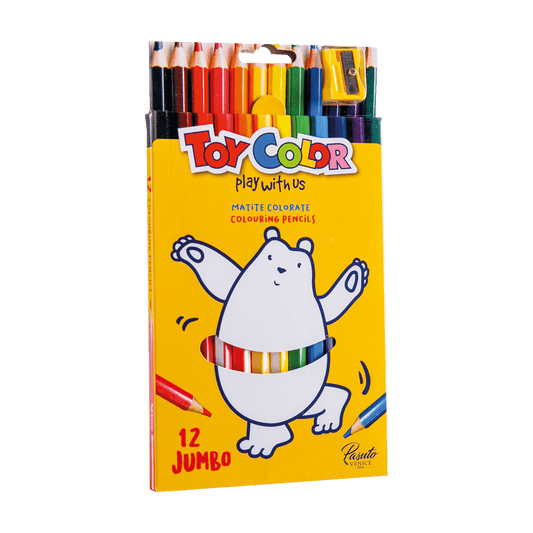 TOY COLOR ΚΡΑΙΓΙΟΝ JUMBO & ΞΥΣΤΡΑ ΧΑΡΤΙΝΟ BLISTER 12 ΧΡΩΜΑΤΑ Φ5mm KIDS ΑΣΣΟΡΤΙ 6 ΤΕΜΑΧΙΑ