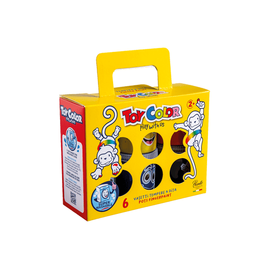 TOY COLOR ΔΑΚΤΥΛΟΜΠΟΓΙA SUPERWASHABLE 2+ ΧΑΡΤΙΝΟ ΒΑΛΙΤΣΑΚΙ 6 ΧΡΩΜΑΤΑ 80ml KIDS ΑΣΣΟΡΤΙ