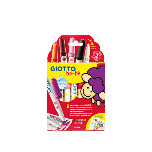 GIOTTO ΜΑΡΚΑΔΟΡΟΣ JUMBO 2+ BLISTER 7+1 ΧΡΩΜΑΤΑ MAGIC SUPER WASH Φ5mm ΒΕ-ΒΕ ΑΣΣΟΡΤΙ