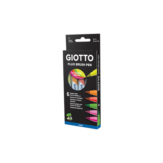 GIOTTO ΜΑΡΚΑΔΟΡΟΣ ΠΙΝΕΛΛΟ BLISTER TURBO SOFT 6 ΧΡΩΜΑΤΑ FLUO ΑΣΣΟΡΤΙ