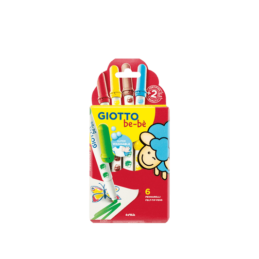 GIOTTO ΜΑΡΚΑΔΟΡΟΣ JUMBO 2+ BLISTER 6 ΧΡΩΜΑΤΑ S/WASH 5mm ΒΕ-ΒΕ ΑΣΣΟΡΤΙ