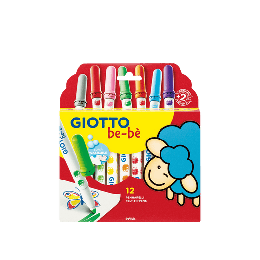 GIOTTO ΜΑΡΚΑΔΟΡΟΣ JUMBO 2+ BLISTER 12 ΧΡΩΜΑΤΑ SUPER WASH 5mm ΒΕ-ΒΕ ΑΣΣΟΡΤΙ