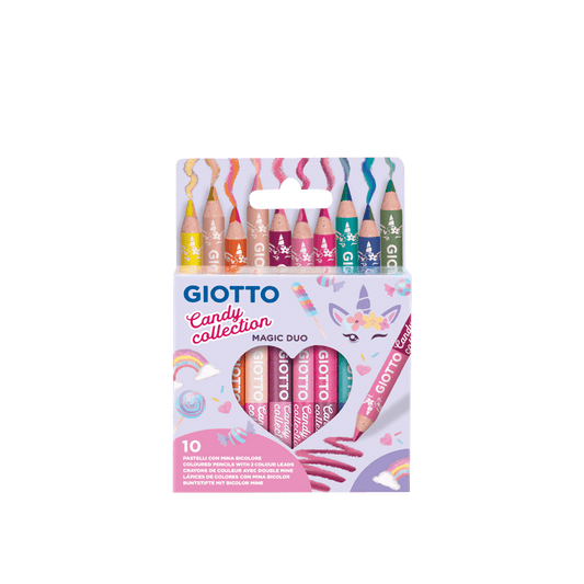 GIOTTO ΚΡΑΙΓΙΟΝ 3+ ΔΙΧΡΩΜΟ BLISTER 10 ΧΡΩΜΑΤΑ CANDY MAGIC DUO ΑΣΣΟΡΤΙ