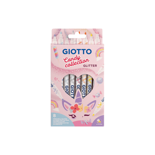 GIOTTO ΜΑΡΚΑΔΟΡΟΣ 3+ BLISTER 8 ΧΡΩΜΑΤΑ GLITTER CANDY