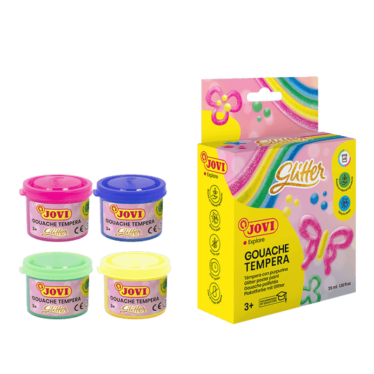 JOVI ΔΑΚΤΥΛΟΜΠΟΓΙA WHASHABLE 3+ ΧΑΡΤΙΝΟ BLISTER 4 ΧΡΩΜΑΤΑ 35ml GLITTER ΑΣΣΟΡΤΙ
