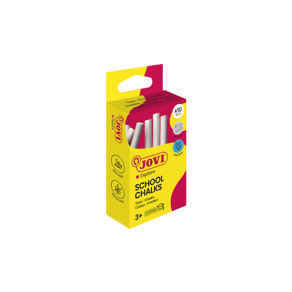 JOVI ΚΙΜΩΛΙΑ WASHABLE ΧΑΡΤΙΝΟ BLISTER 10 ΤΕΜΑΧΙΩΝ 9x80mm 3+ SCHOOL ΛΕΥΚΗ 10 ΤΕΜΑΧΙΑ