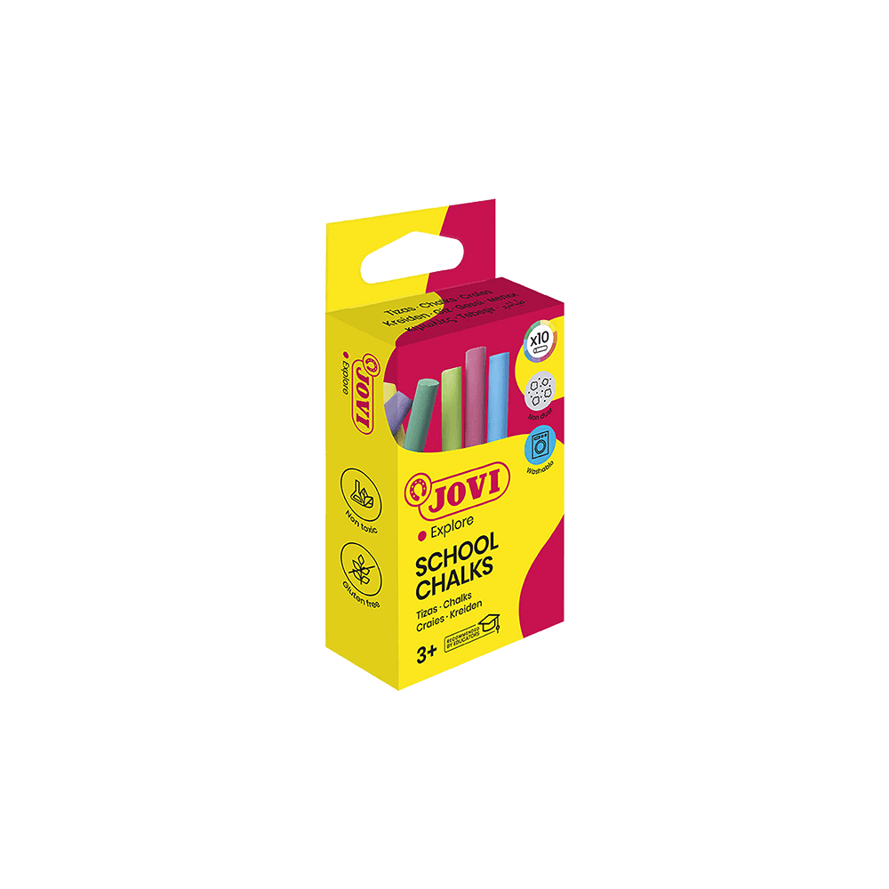 JOVI ΚΙΜΩΛΙΑ WASHABLE ΧΑΡΤΙΝΟ BLISTER 10 ΧΡΩΜΑΤΑ 9x80mm 3+ SCHOOL 10 ΤΕΜΑΧΙΑ