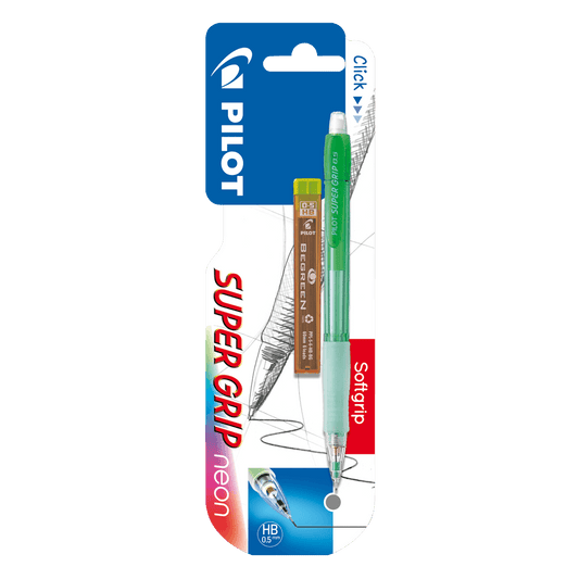 PILOT ΜΟΛΥΒΙ ΜΗΧΑΝΙΚΟ 0.5mm SUPER GRIP ΝΕΟΝ & ΜΥΤΕΣ HB 2Τ ΑΣΣΟΡΤΙ