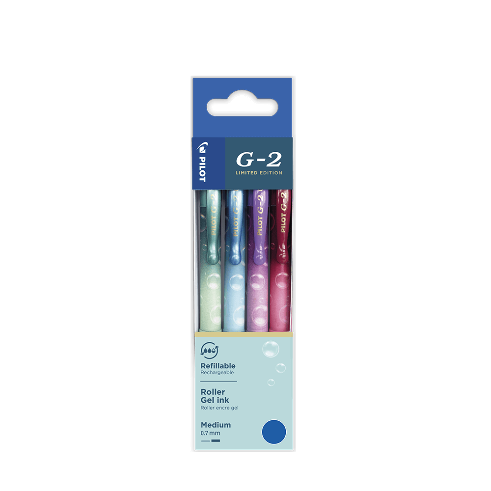 PILOT ΣΤΥΛΟ G-2 ΜΠΛΕ ΜΕΛ.BLISTER 4Τ 0.7mm G-2 BUBBLE WLT449065 ΔΙΑΦ.ΧΡΩΜ