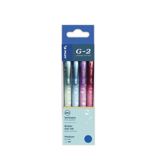 PILOT ΣΤΥΛΟ G-2 ΜΠΛΕ ΜΕΛ.BLISTER 4Τ 0.7mm G-2 BUBBLE WLT449065 ΔΙΑΦ.ΧΡΩΜ