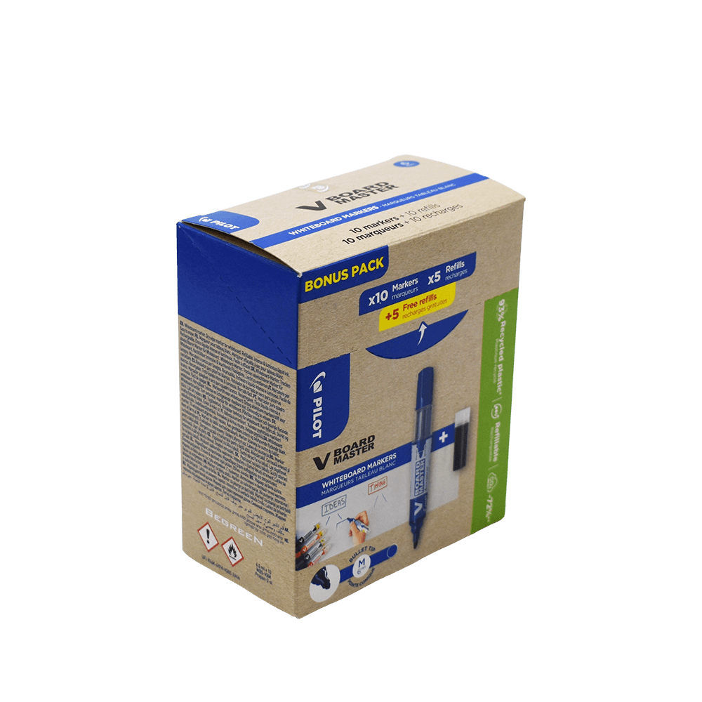 PILOT ΜΑΡΚΑΔΟΡΟΣ ΠΙΝΑΚΟΣ BEGREEN V-BOARD MEDIUM PROMO 10Τ & ΑΝΤΑΛΛΑΚΤΙΚΟ 10Τ ΜΠΛΕ