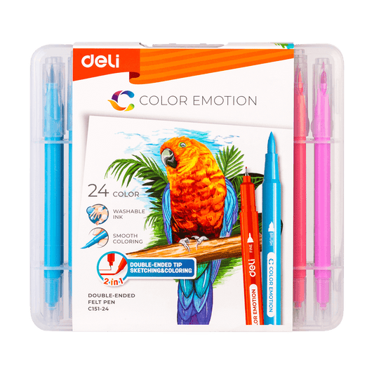 DELI ΜΑΡΚΑΔΟΡΟΣ WASHABLE ΜΥΤH & ΠΙΝΕΛΟ 24 ΧΡΩΜΑΤΑ COLOR EMOTION